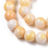 Ombre Effect Dyed Crackle Glass Round Beads Strands X1-GLAA-T031-01E-2