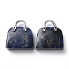 Natural Sodalite Brass Pendants KK-E274-01P-03-2