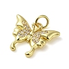 Brass Micro Pave Clear Cubic Zirconia Pendants KK-U005-01J-G-2