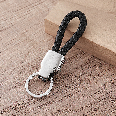 Braided PU Leather Keychains JI5354-1