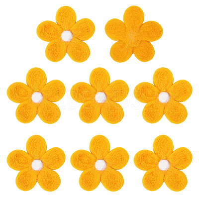 8Pcs Daisy Flower Wool Felt Fabric Costume Accessories AJEW-PH0008-82B-1