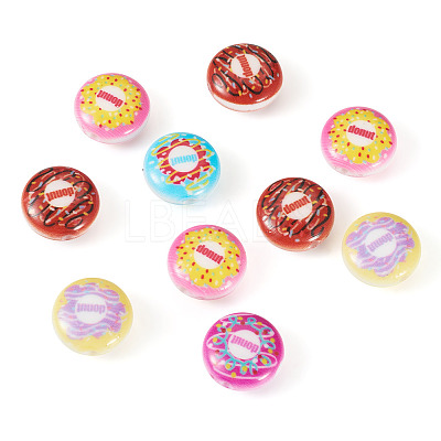 10Pcs Printed Opaque Acrylic Beads MACR-TA0002-45-1