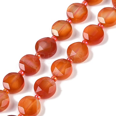 Natural Red Agatae Beads Strands G-C116-A48-01-1