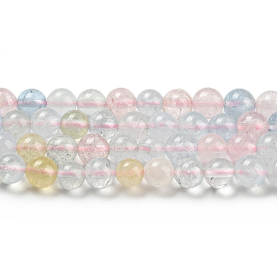 Natural Morganite Beads Strands G-P503-4MM-02-1