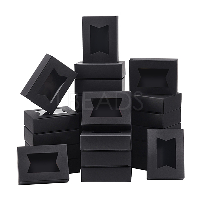 Rectangle Folding Paper Storage Boxes CON-WH0106-01A-02-1