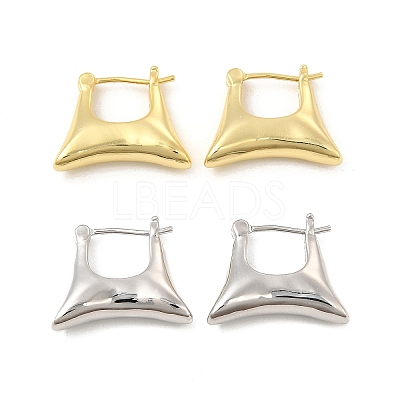Brass Bag Shape Hoop Earrings for Women EJEW-E275-07-1