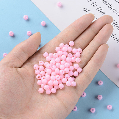 Opaque Acrylic Beads X-MACR-S370-C6mm-A01-1