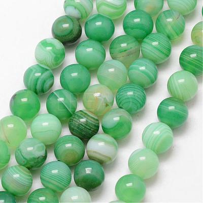 Natural Striped Agate/Banded Agate Bead Strands G-K166-13-8mm-01-1