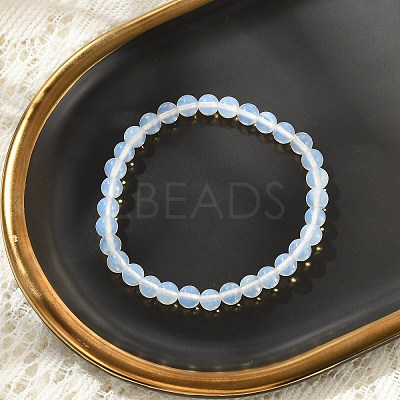 Opalite Beaded Stretch Bracelets BJEW-D446-B-07-1
