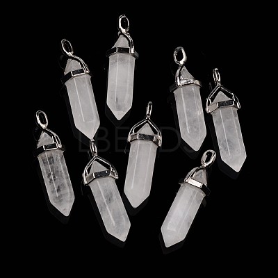 Natural Quartz Crystal Double Terminated Pointed Pendants G-F295-04G-1