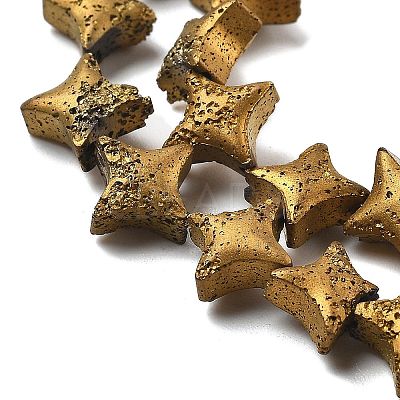 Electroplated Natural Lava Rock Beads Strands G-A251-C01-01G-1