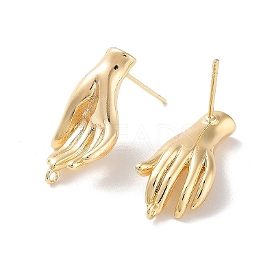 Brass Stud Earring Findings KK-E107-10G-1