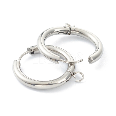 Tarnish Resistant 201 Stainless Steel Huggie Hoop Earring Findings STAS-P283-01J-P-1