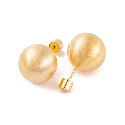 Round Ball Drawbench Brass Ear False Plugs for Women EJEW-G391-24A-G-1