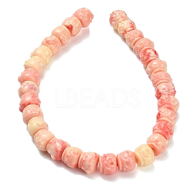 Synthetic Coral Dyed Carved Beads BSHE-H114-03A-1