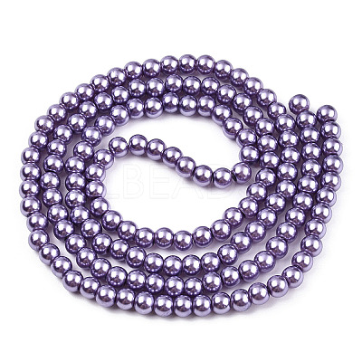 Baking Paint Pearlized Glass Pearl Round Bead Strands HY-Q003-6mm-27A-1