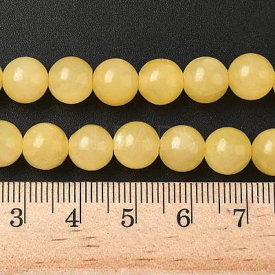 Natural Yellow Jade Bead Strands G-K121-01-8mm-1