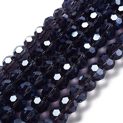 Electroplate Transparent Glass Beads Strands EGLA-A035-T10mm-A15-1
