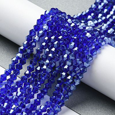 Transparent Electroplate Glass Beads Strands EGLA-A039-T4mm-A06-1