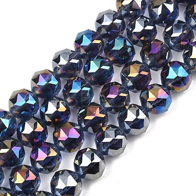 Transparent Electroplate Glass Beads Strands EGLA-N002-34C-B17-1