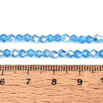 AB Color Plated Transparent Glass Beads Strands GLAA-G127-01-01O-1