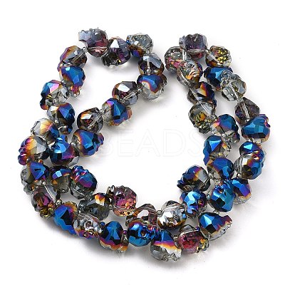 Transparent Electroplated Glass Beads Strands GLAA-G104-02D-1