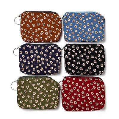 Flower Pattern Cotton Cloth Wallets ABAG-Q043-01-1