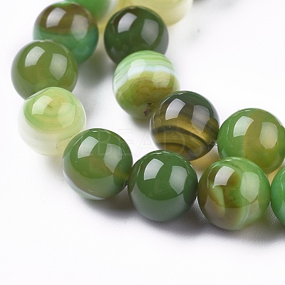 Natural Striped Agate/Banded Agate Beads Strands G-I261-C04-8mm-1
