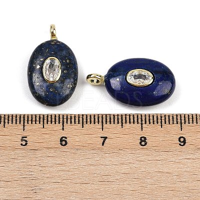 Natural Lapis Lazuli & Cubic Zirconia Pendants G-Z076-01G-11-1