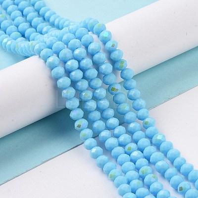 Electroplate Opaque Solid Color Glass Beads Strands X1-EGLA-A034-P4mm-L11-1