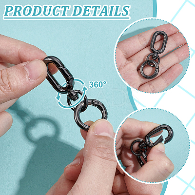 9Pcs 3 Colors Iron Swivel Clasps HJEW-NB00260-1