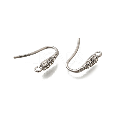 304 Stainless Steel Rhinestone Earring Hooks STAS-D310-01P-01-1