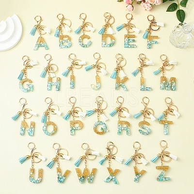 Transparent Epoxy Resin Pendant Keychains KEYC-FS00022-05-1