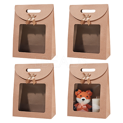 Rectangle Kraft Paper Gift Bags CON-WH0088-80-1
