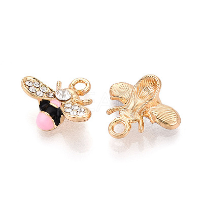 Alloy Rhinestone and Enamel Pendants PALLOY-T092-41G-1