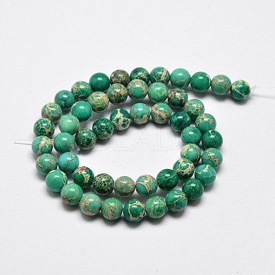 Natural Imperial Jasper Beads Strands G-I122-10mm-05-1