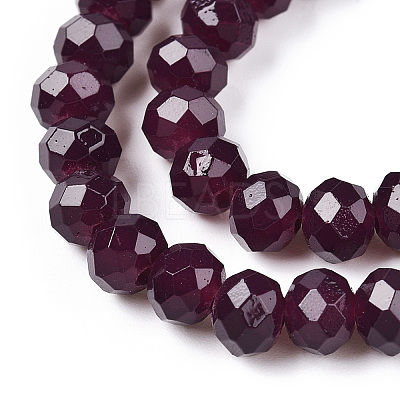 Baking Paint Imitation Jade Glass Bead Strands DGLA-A034-J6MM-A02-1