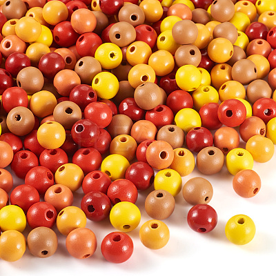 240Pcs 6 Colors Natural Wooden Beads WOOD-TA0002-74D-1
