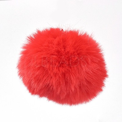 Handmade Faux Rabbit Fur Pom Pom Ball Covered Pendants WOVE-F020-A17-1