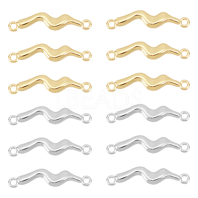 32Pcs 2 Colors Rack Plating Alloy Connector Charms FIND-UN0001-98-1