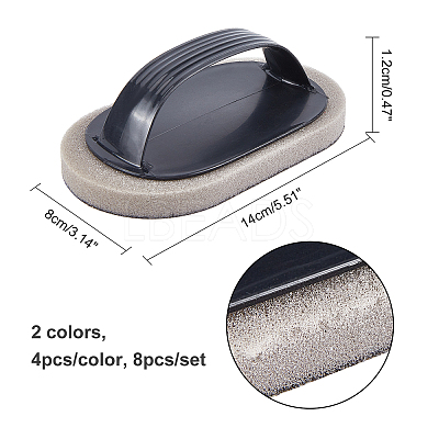 8 Pcs 2 Colors Portable Emery Sponge Pot Dish Brush AJEW-OC0002-10-1