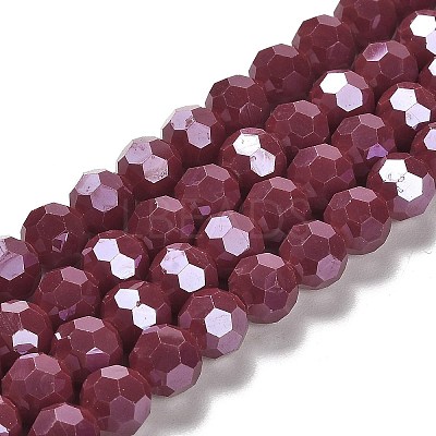 Electroplate Opaque Glass Beads Strands EGLA-A035-P10mm-A02-1