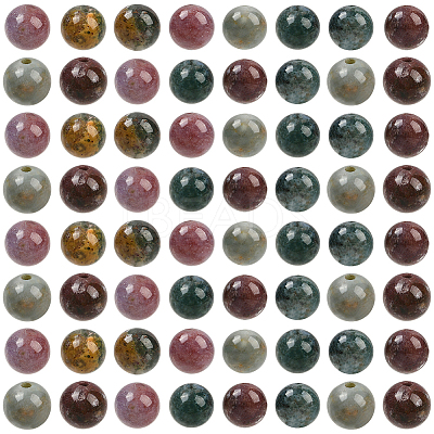 100Pcs Natural Indian Agate Beads G-SP0001-20B-1