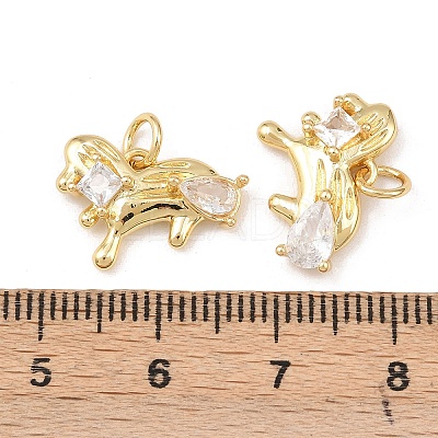 Brass Micro Pave Cubic Zirconia Pendants KK-G544-19G-1