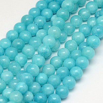 Natural Yellow Jade Beads Strands G-G598-6mm-YXS-28-1