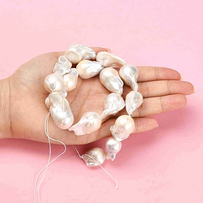 Natural Baroque Pearl Keshi Pearl Beads Strands PEAR-Q015-017-1