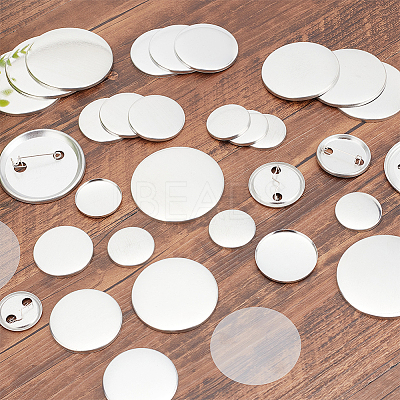 150 Sets 5 Sizes Iron Brooch Cabochon Bezel Settings DIY-CA0005-16-1