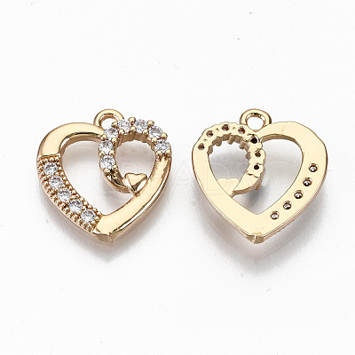 Brass Micro Pave Cubic Zirconia Pendants KK-S359-057-RS-1