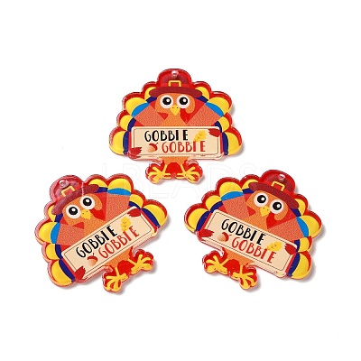 Thanksgiving Day Translucent Resin Pendants RESI-K019-10F-1