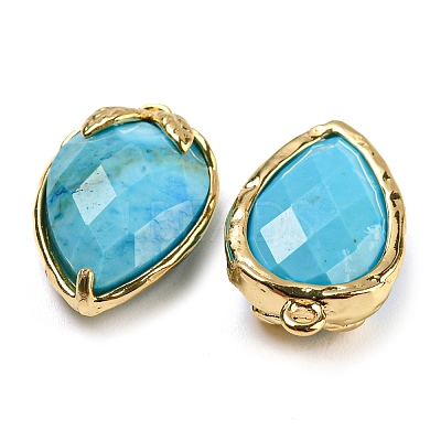 Natural Turquoise Faceted Pendants G-M431-06G-01-1-1